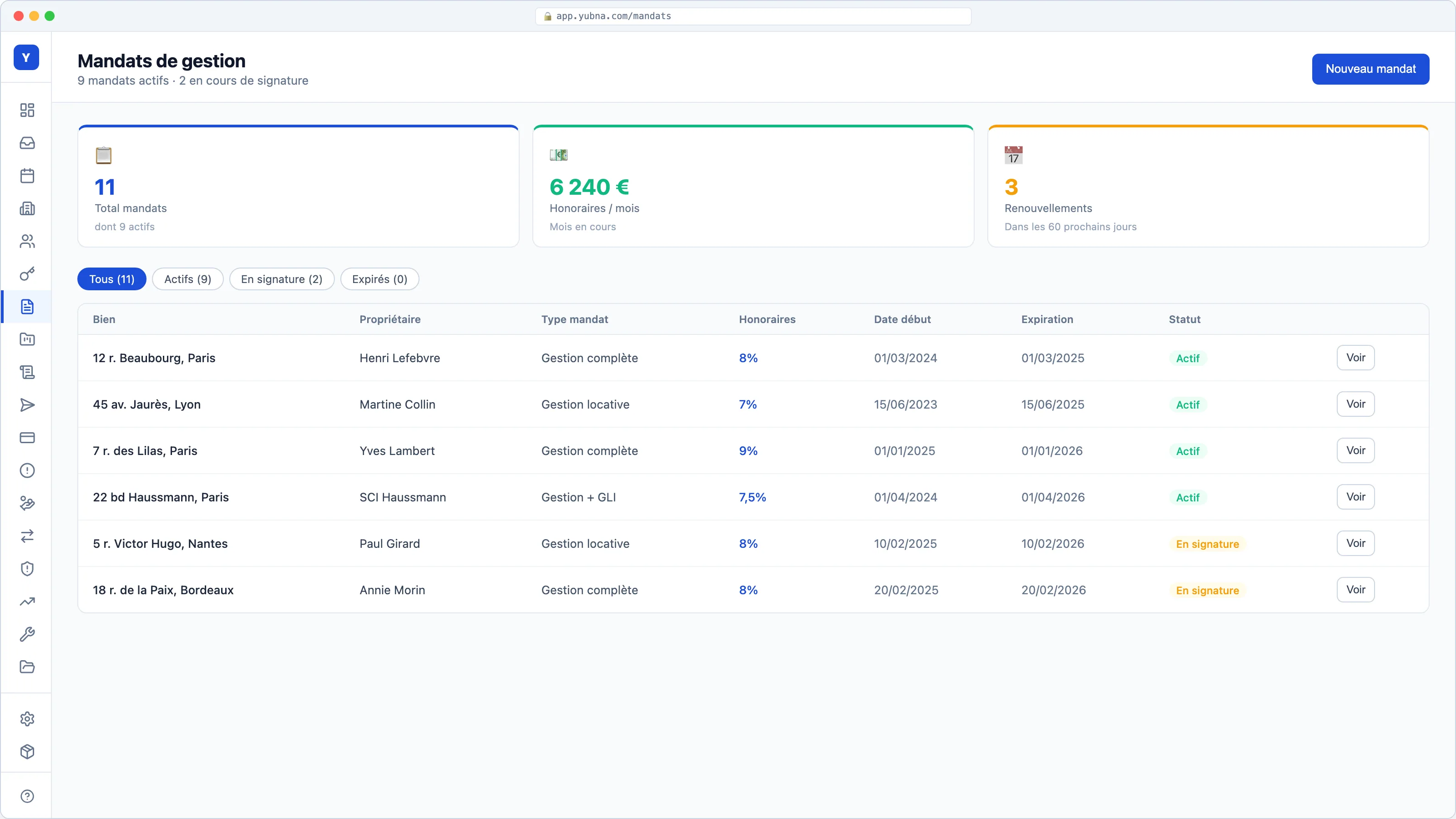 Yubna optimise Mandats : Solution PropTech pour gestion et suivi de tous vos mandats