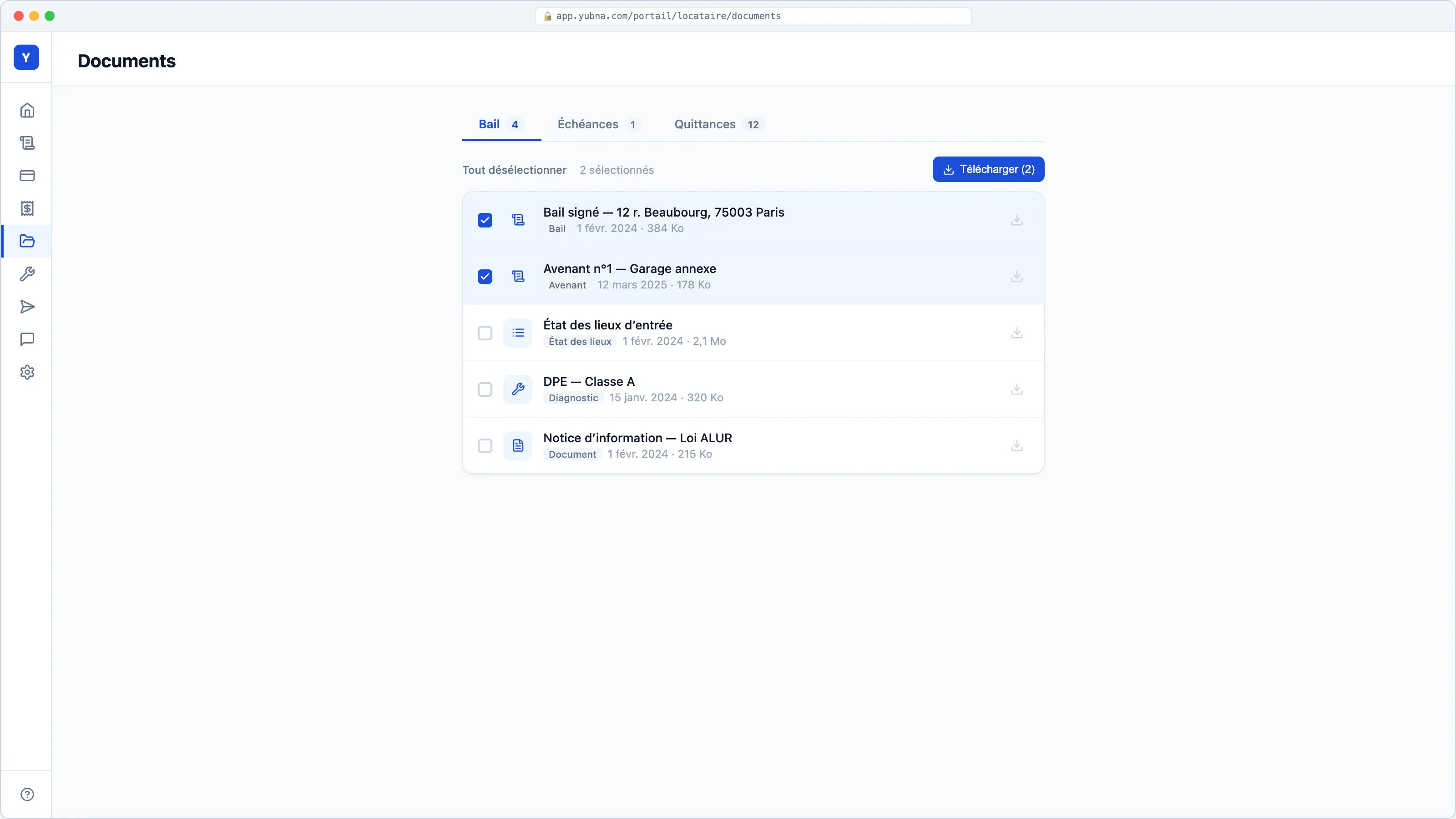Yubna optimise Mes documents : Solution PropTech pour bail, EDL, diagnostics et avenants à portée de clic
