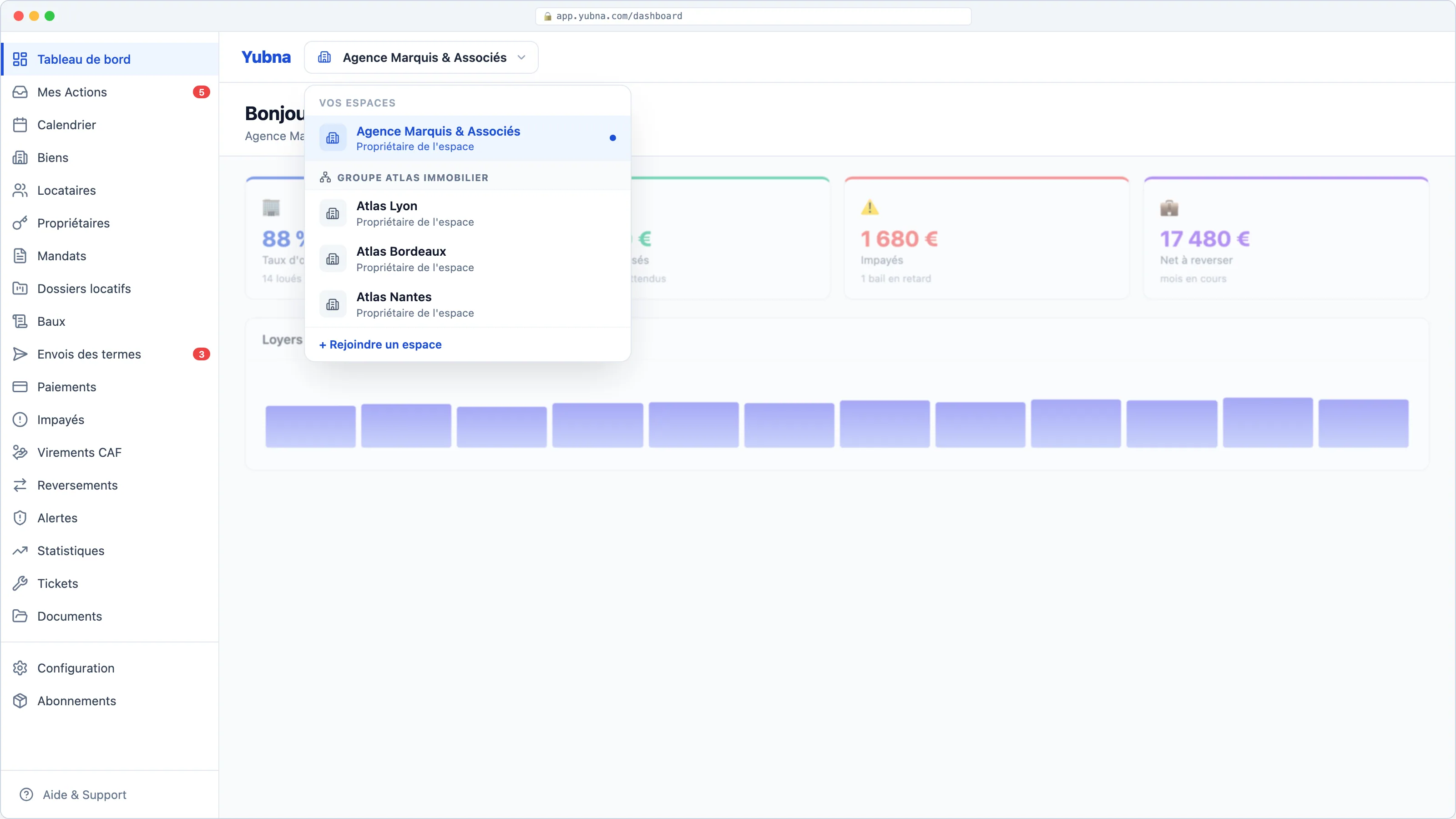 Yubna optimise Switcher agence + groupe immobilier : Solution PropTech pour agents multi-mandataires et dirigeants de réseau : naviguez entre votre agence solo et les filiales d'un groupe immobilier sans re-login
